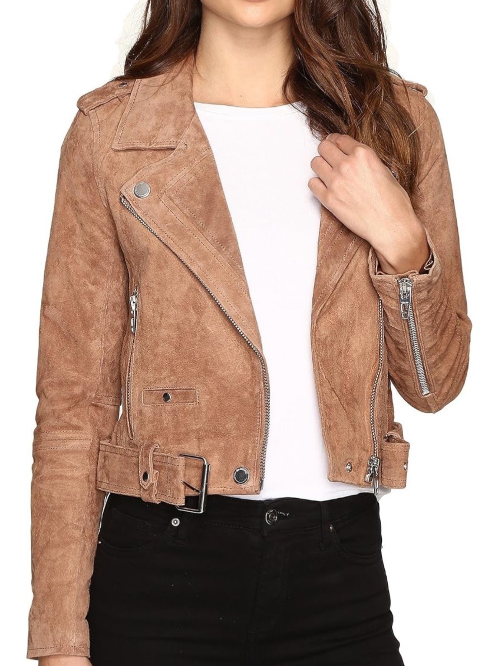 Blank NYC Suede Moto Jacket - Brown size XS**